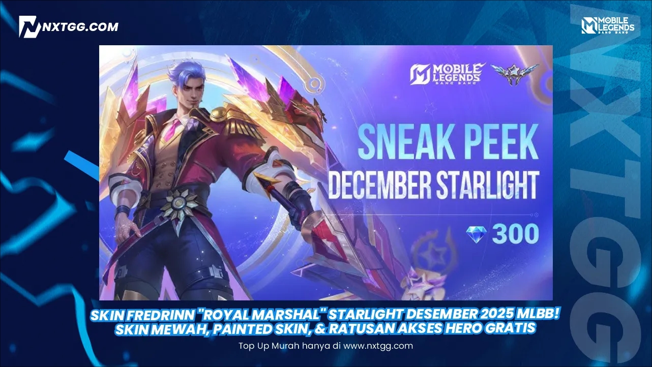 Skin Fredrin "Royal Marshal" StarLight Desember 2025 MLBB! Skin Mewah, Painted Skin, & Ratusan Akses Hero Gratis