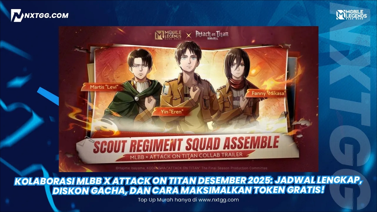 Kolaborasi MLBB x Attack on Titan Desember 2025: Jadwal Lengkap, Diskon Gacha, dan Cara Maksimalkan Token Gratis!