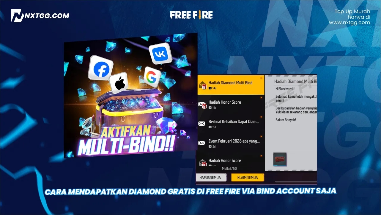 Cara Mendapatkan Diamond Gratis di Free Fire Via Bind Account Saja
