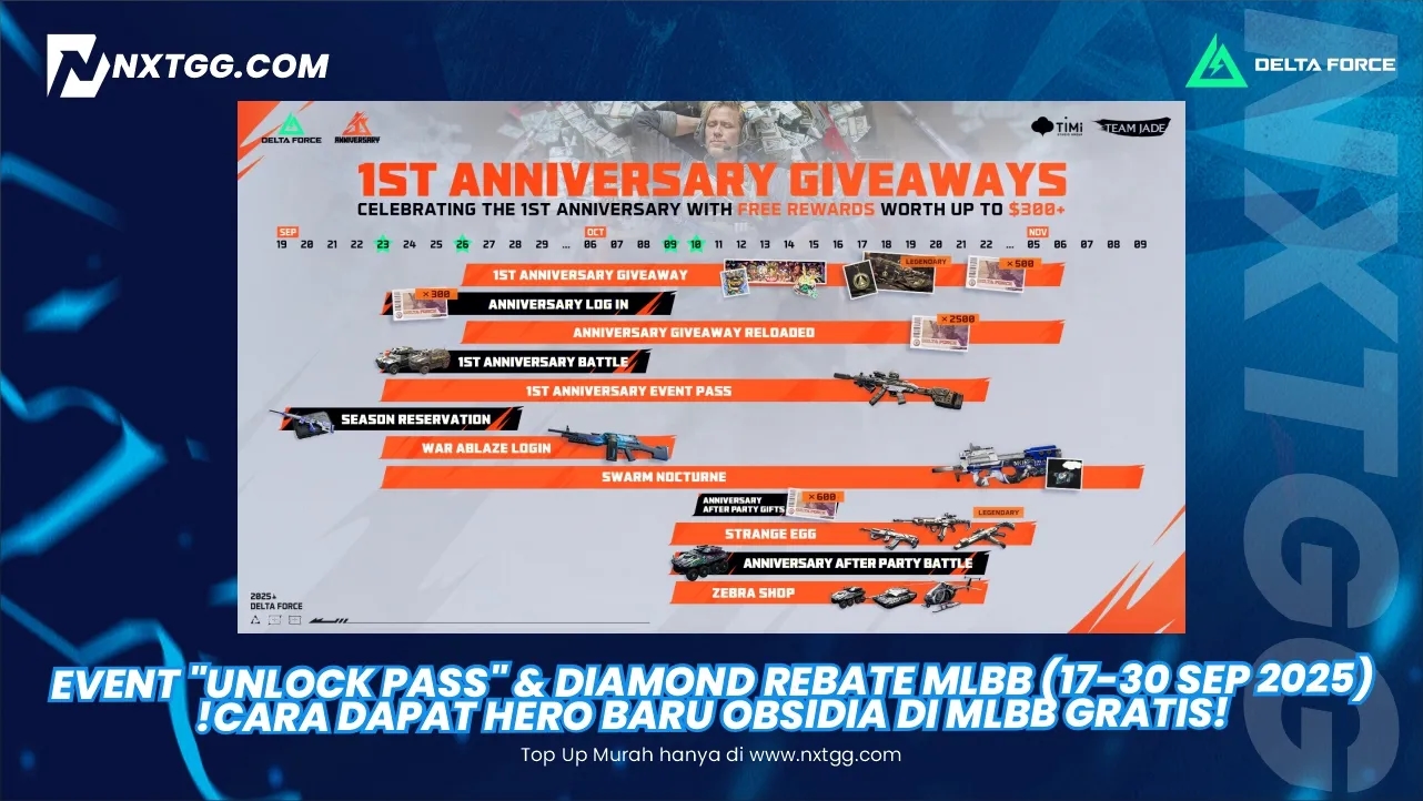 Perayaan 1st Anniversary Delta Force! Semua Event, Hadiah Gratis Senilai $300 & Jadwal (September - November 2025)!