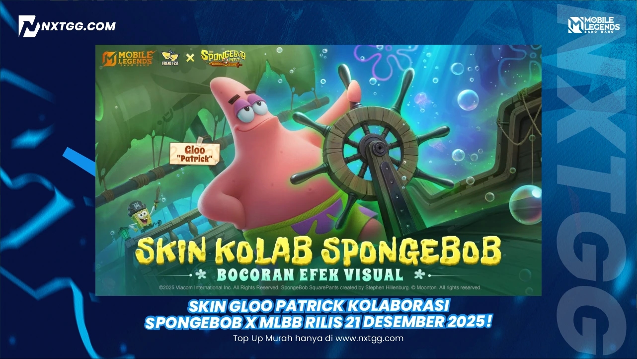 Skin Gloo Patrick Kolaborasi Spongebob x MLBB Rilis 21 Desember 2025!