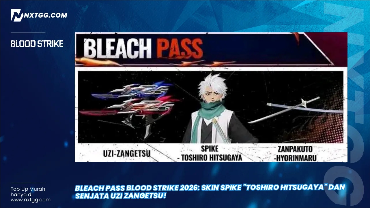 Bleach Pass Blood Strike 2026: Skin Spike "Toshiro Hitsugaya" dan Senjata Uzi Zangetsu! 