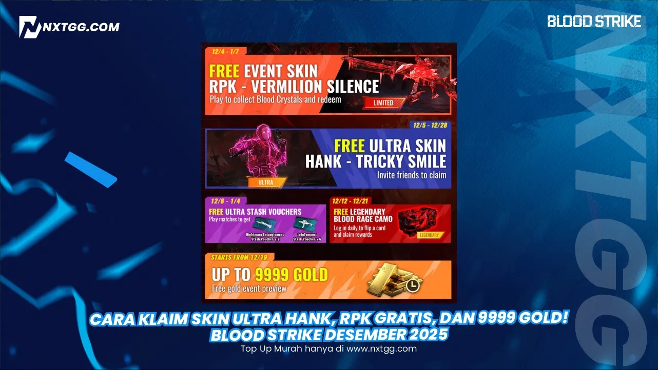 Cara Klaim Skin Ultra Hank, RPK Gratis, dan 9999 Gold! Blood Strike Desember 2025