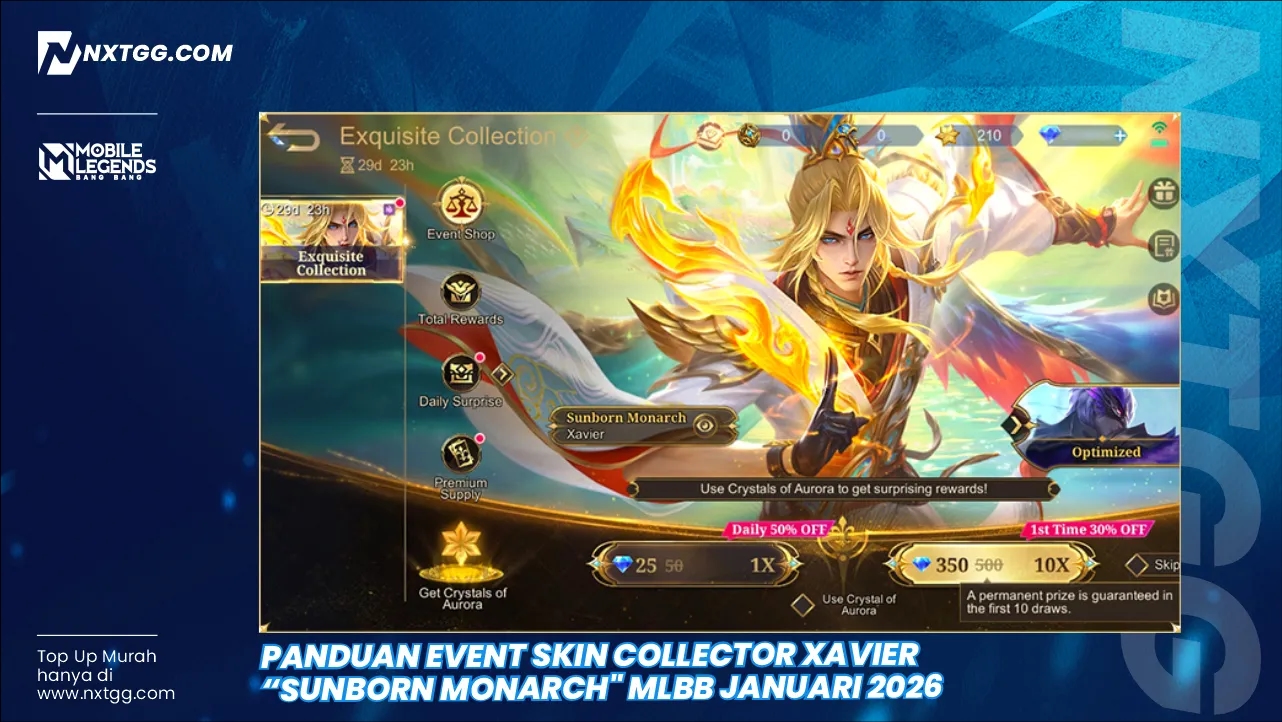 Panduan Event Skin Collector Xavier "Sunborn Monarch" MLBB Januari 2026
