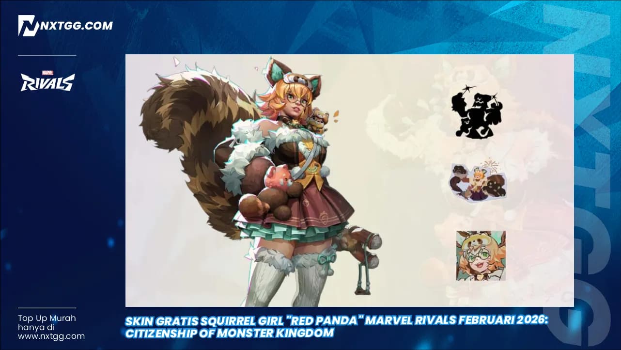 Skin Gratis Squirrel Girl "Red Panda" Marvel Rivals Februari 2026: Citizenship of Monster Kingdom