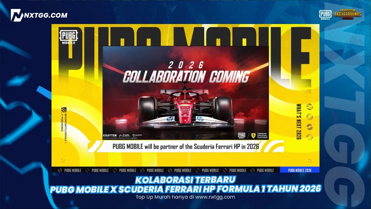 Kolaborasi Terbaru PUBG MOBILE x Scuderia Ferrari HP Formula 1 Tahun 2026