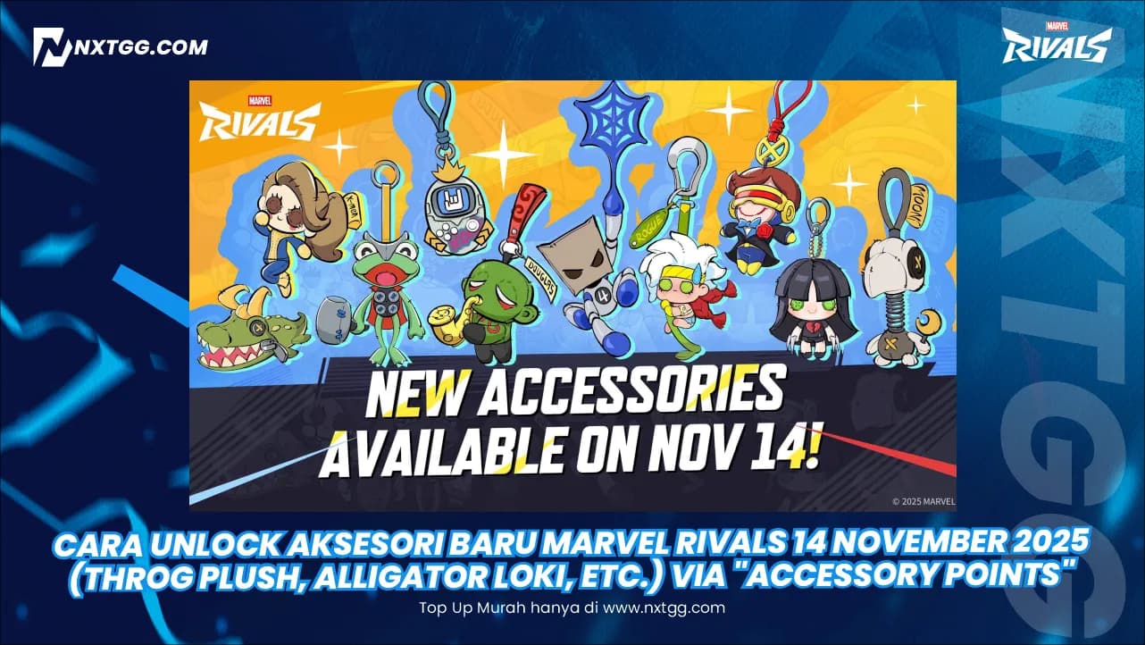 Cara Unlock Aksesori Baru Marvel Rivals 14 November 2025 (Throg Plush, Alligator Loki, etc.) via "Accessory Points" 