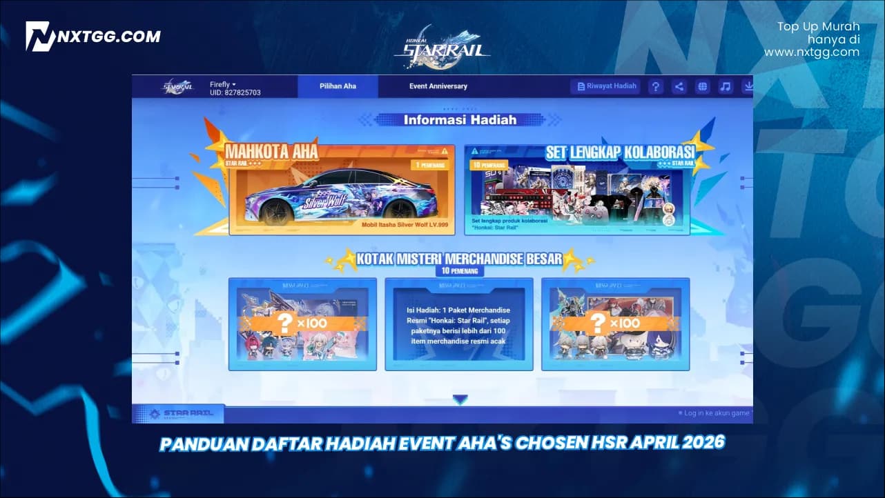 Panduan Daftar Hadiah Event Aha's Chosen HSR April 2026