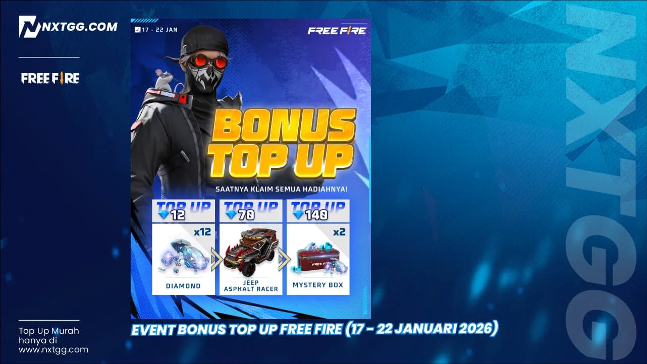 Event Bonus Top Up Free Fire (17 - 22 Januari 2026)