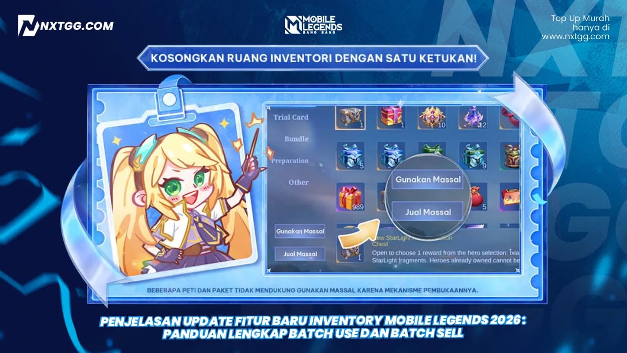 Penjelasan Update Fitur Baru Inventory Mobile Legends 2026 : Panduan Lengkap Batch Use dan Batch Sell