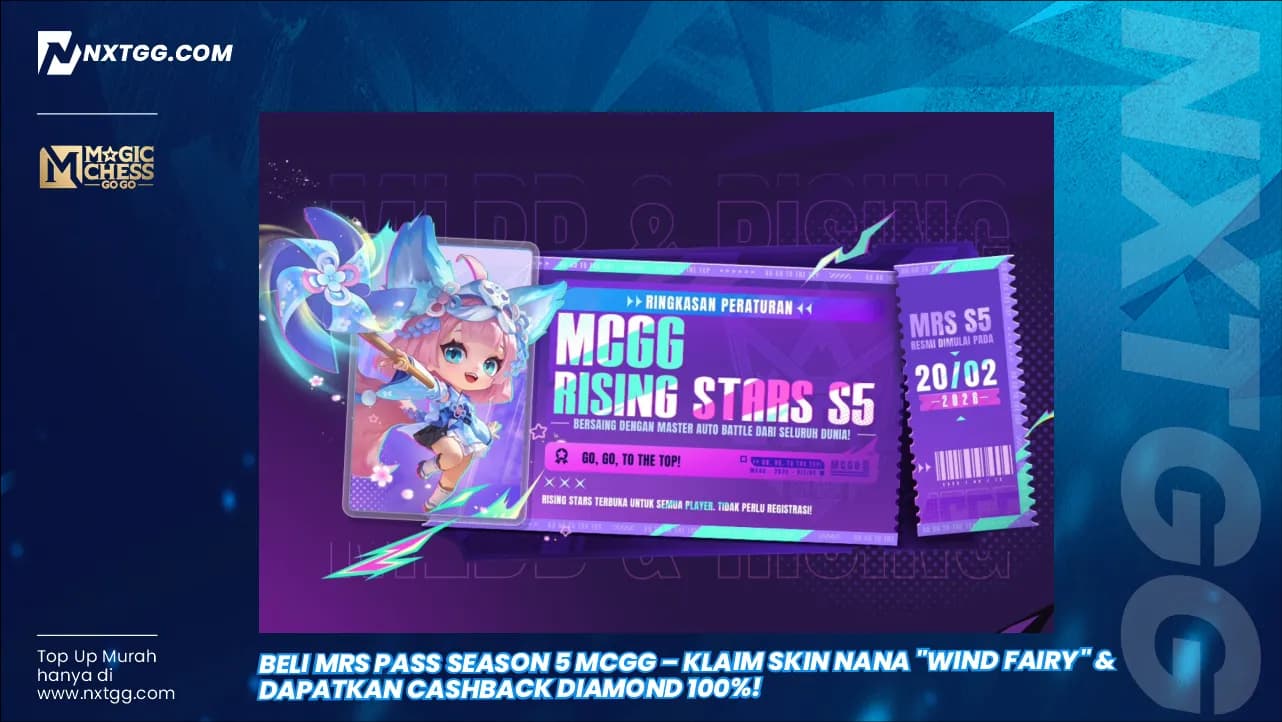 Beli MRS Pass Season 5 MCGG – Klaim Skin Nana "Wind Fairy" & Dapatkan Cashback Diamond 100%!