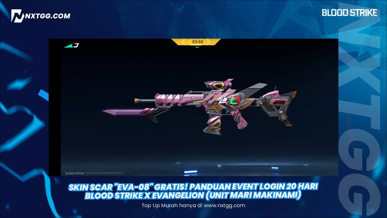 Skin SCAR "EVA-08" Gratis! Panduan Event Login 20 Hari Blood Strike x Evangelion (Unit Mari Makinami)