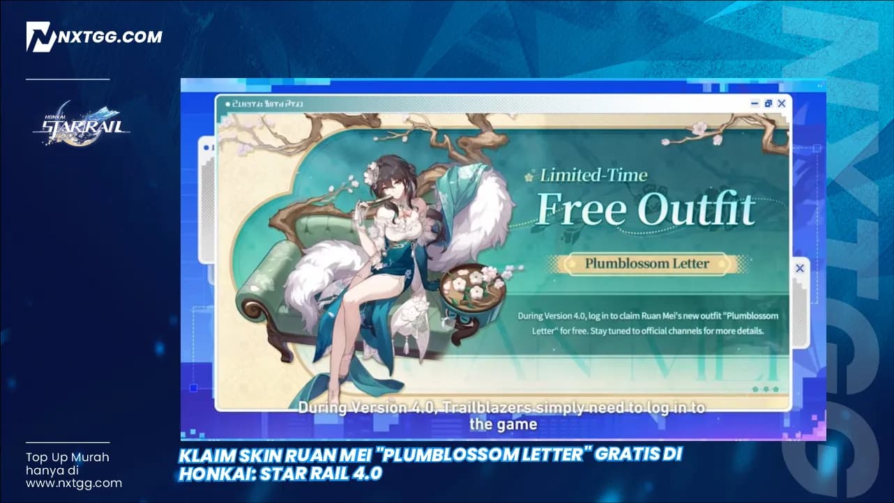 Klaim Skin Ruan Mei "Plumblossom Letter" Gratis di Honkai: Star Rail 4.0