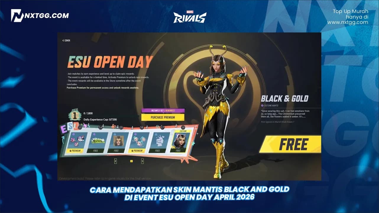 Cara Mendapatkan Skin Mantis Black and Gold di Event ESU Open Day April 2026