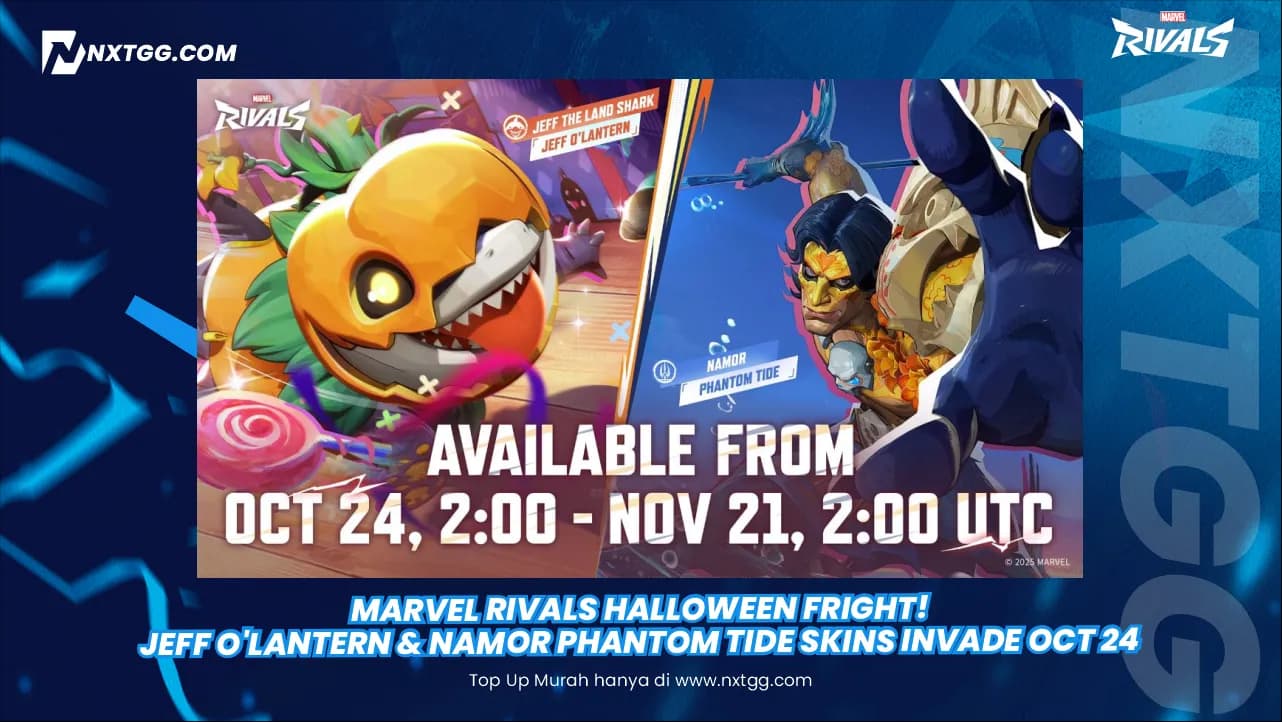 Marvel Rivals Halloween Fright! Jeff O'Lantern & Namor Phantom Tide Skins Invade Oct 24