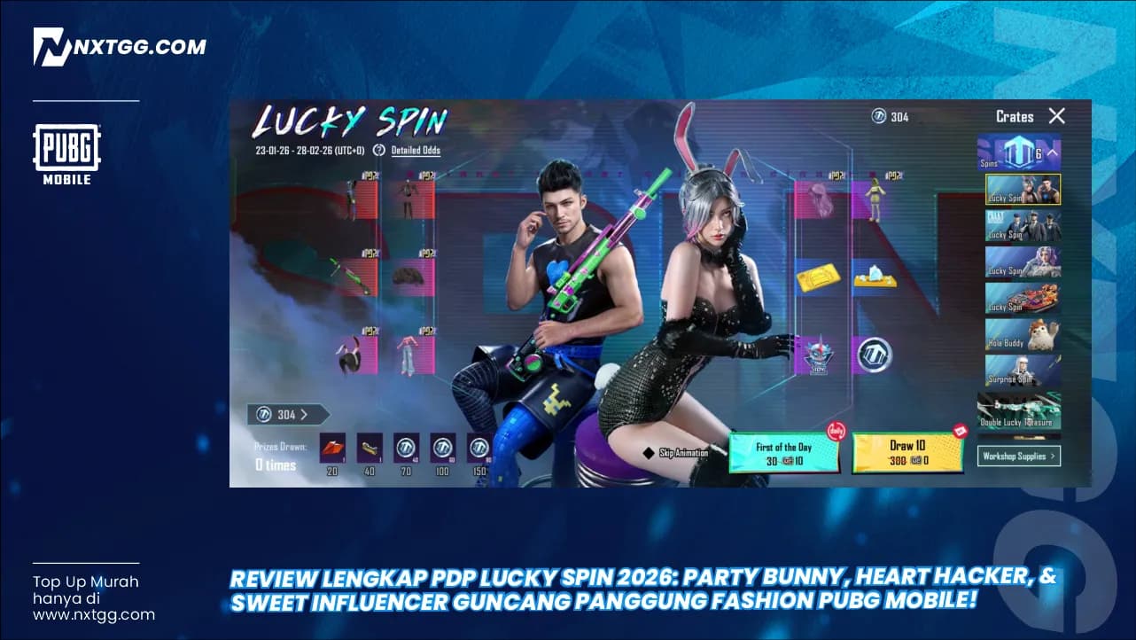 Review Lengkap PDP Lucky Spin 2026: Party Bunny, Heart Hacker, & Sweet Influencer Guncang Panggung Fashion PUBG MOBILE!