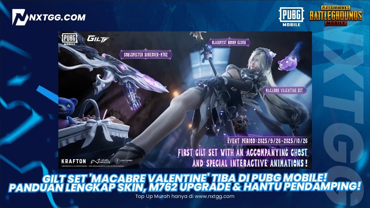 Debut Gilt Set 'Macabre Valentine' Tiba di PUBG Mobile 26 September 2025! Skin, M762 Upgrade & Hantu Pendamping!