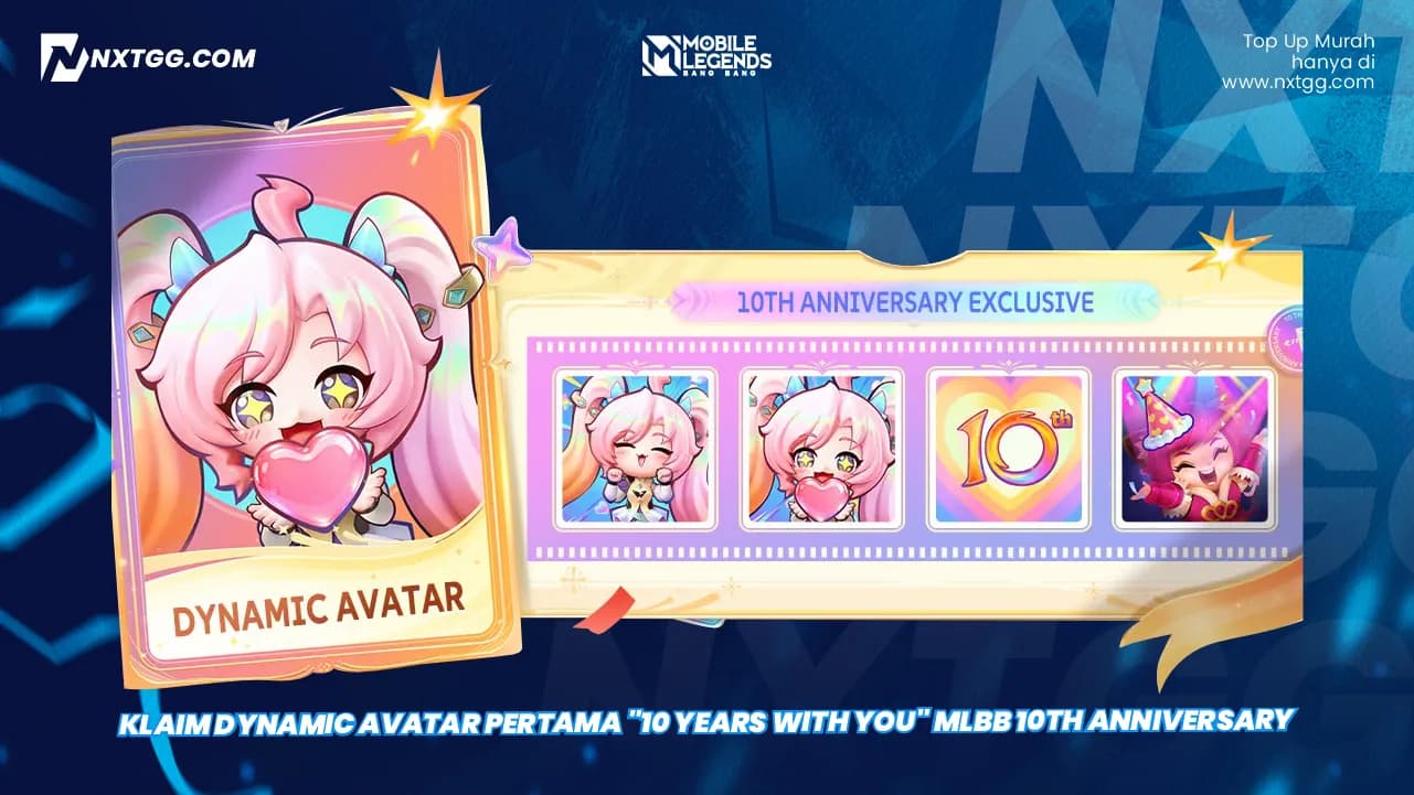  Klaim Dynamic Avatar Pertama "10 Years with You" MLBB 10th Anniversary