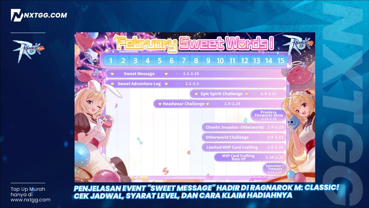 Penjelasan Event "Sweet Message" Hadir di Ragnarok M: Classic! Cek Jadwal, Syarat Level, dan Cara Klaim Hadiahnya