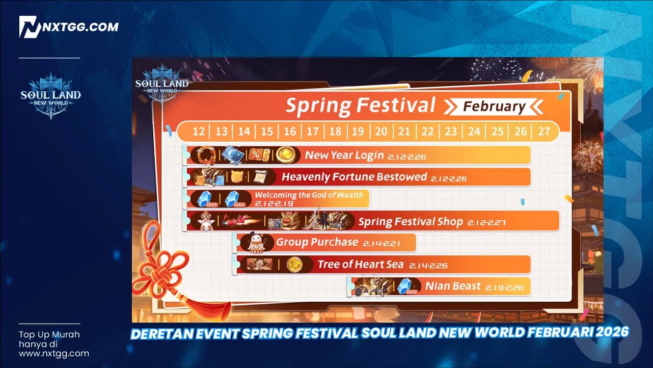 Deretan Event Spring Festival Soul Land New World Februari 2026