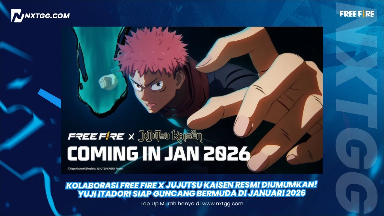 Kolaborasi Free Fire x Jujutsu Kaisen Resmi Diumumkan! Yuji Itadori Siap Guncang Bermuda di Januari 2026