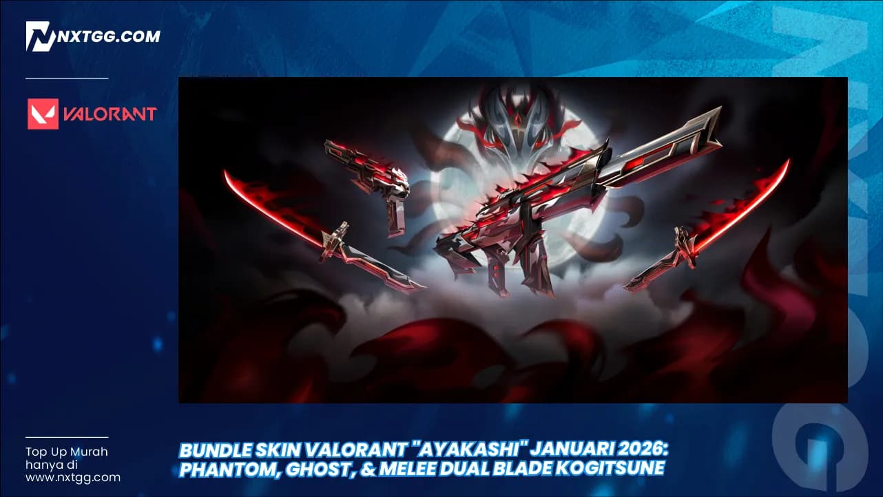 Bundle Skin Valorant "Ayakashi" Januari 2026: Phantom, Ghost, & Melee Dual Blade Kogitsune