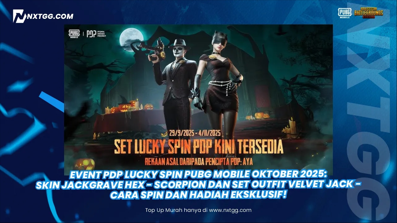 Event PDP Lucky Spin PUBG Mobile Oktober 2025: Skin Jackgrave Hex - Scorpion dan Set Outfit Velvet Jack - Cara Spin dan Hadiah Eksklusif!