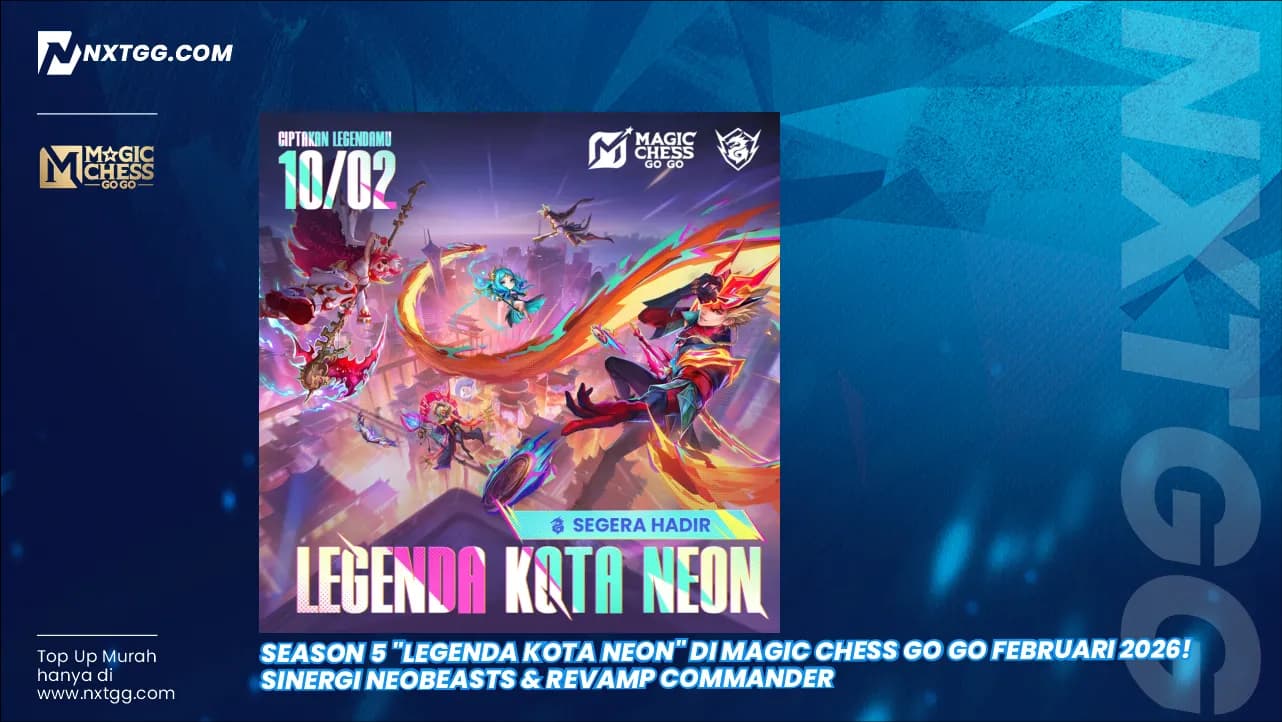 Season 5 "Legenda Kota Neon" di Magic Chess Go Go Februari 2026! Sinergi Neobeasts & Revamp Commander