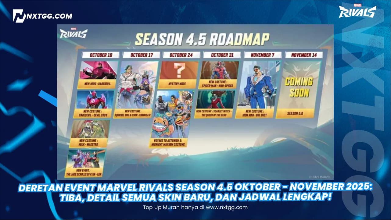Deretan Event Marvel Rivals Season 4.5 Oktober - November 2025: Tiba, Detail Semua Skin Baru, dan Jadwal Lengkap!
