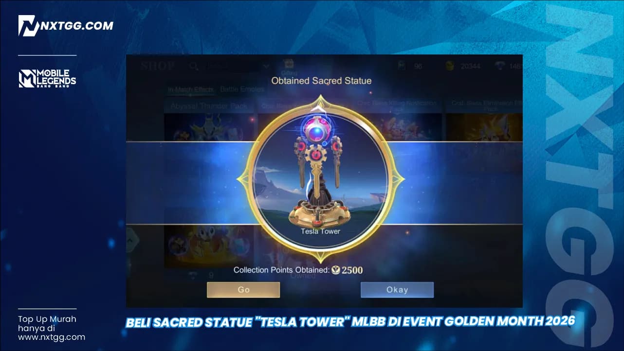 Beli Sacred Statue "Tesla Tower" MLBB di Event Golden Month 2026