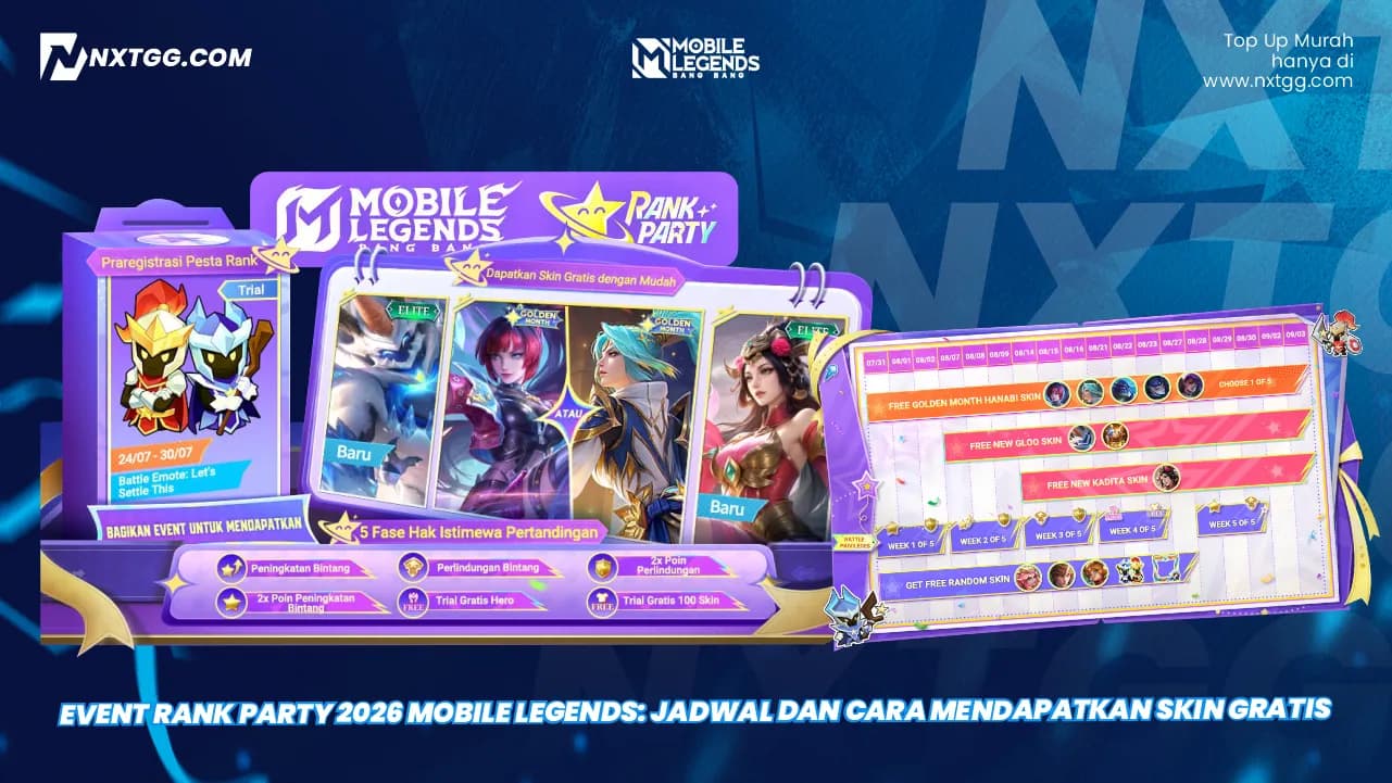 Event Rank Party 2026 Mobile Legends: Jadwal dan Cara Mendapatkan Skin Gratis