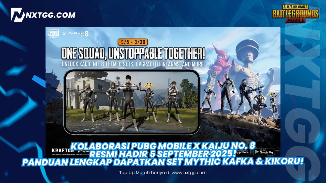 Kolaborasi PUBG MOBILE x Kaiju No. 8 Resmi Hadir 5 September 2025! Panduan Lengkap Dapatkan Set Mythic Kafka & Kikoru!