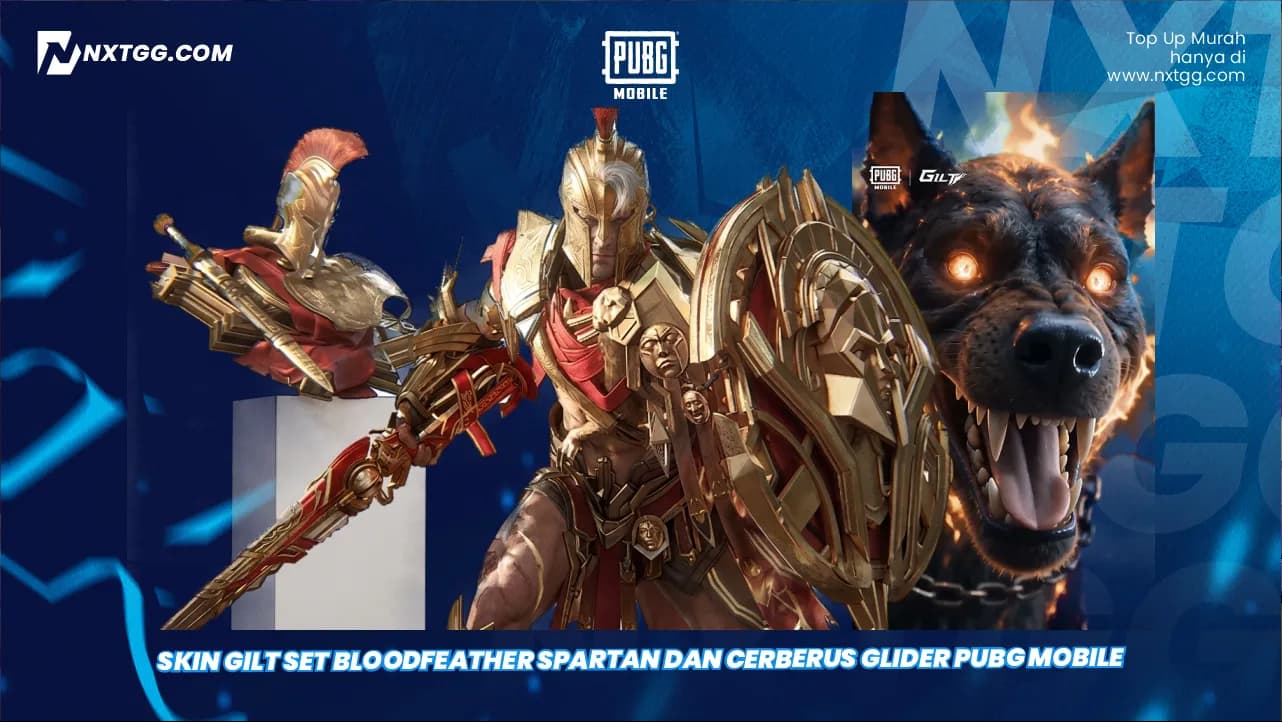 Skin Gilt Set Bloodfeather Spartan dan Cerberus Glider PUBG Mobile