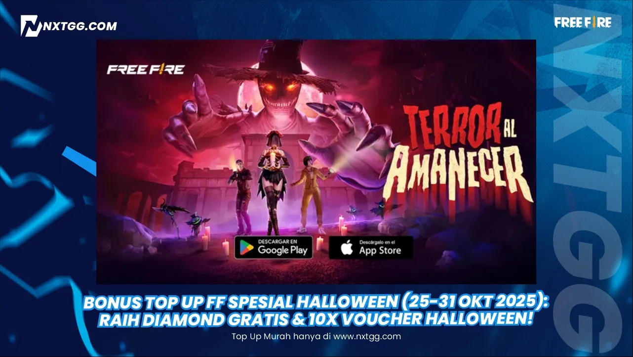 Bonus Top Up FF Spesial Halloween (25-31 Okt 2025): Raih Diamond Gratis & 10x Voucher Halloween!