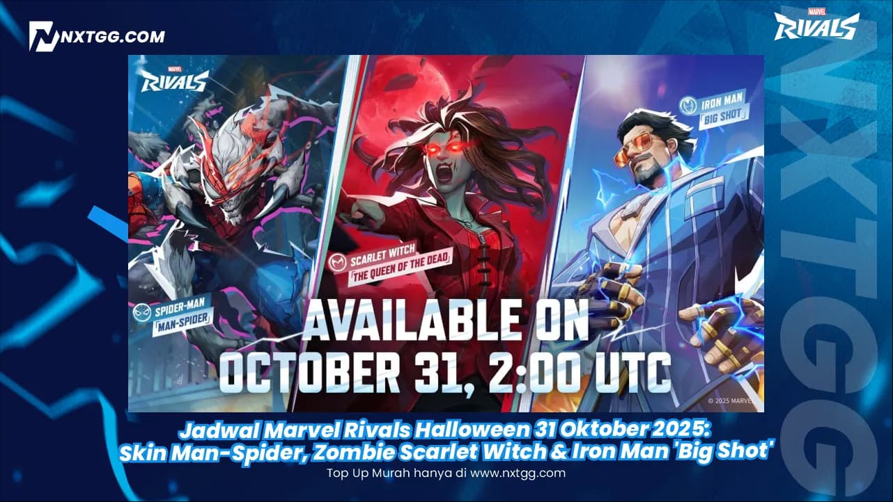 Jadwal Marvel Rivals Halloween 31 Oktober 2025: Skin Man-Spider, Zombie Scarlet Witch & Iron Man 'Big Shot'