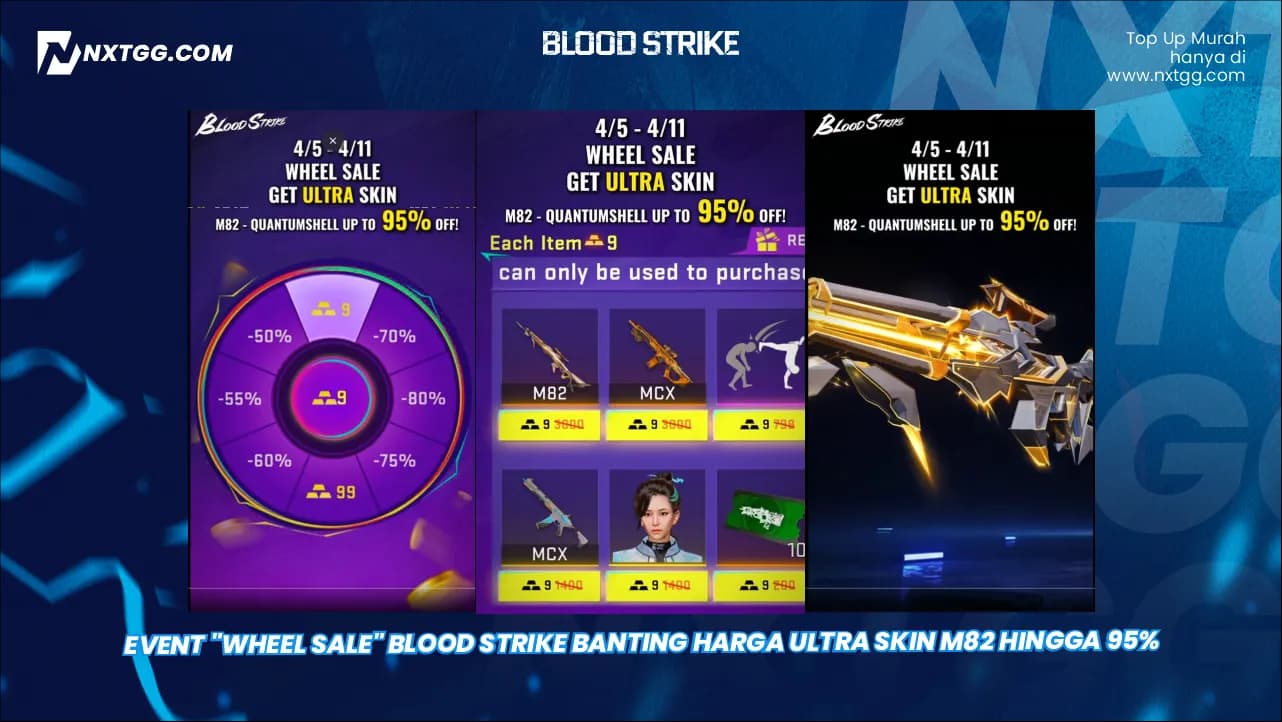 Event "Wheel Sale" Blood Strike Banting Harga Ultra Skin M82 Hingga 95%