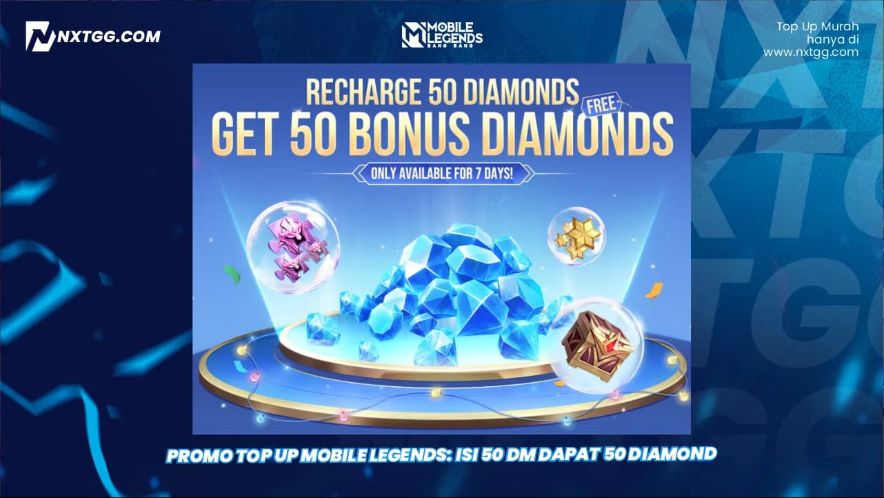 Promo Top Up Mobile Legends: Isi 50 DM Dapat 50 Diamond