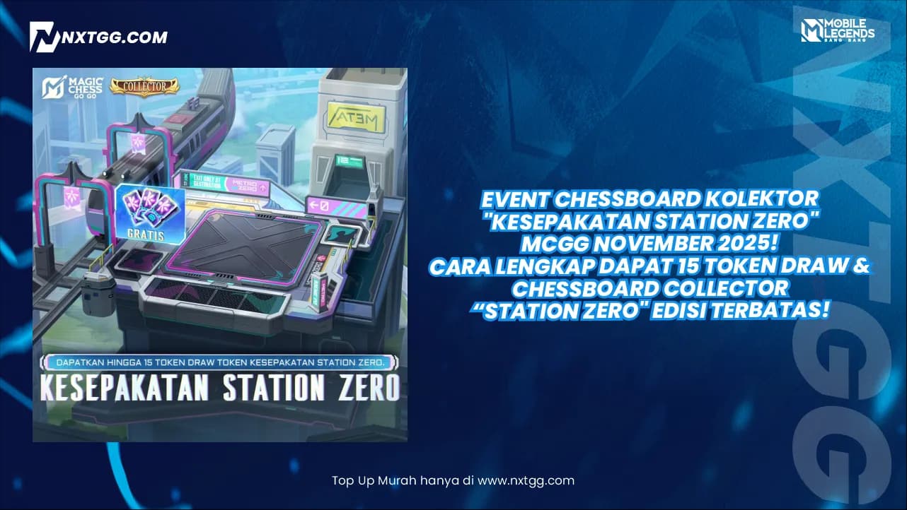 Event Chessboard Kolektor "Kesepakatan Station Zero" MCGG November 2025! Cara Lengkap Dapat 15 Token Draw & Chessboard Collector "Station Zero" Edisi Terbatas!