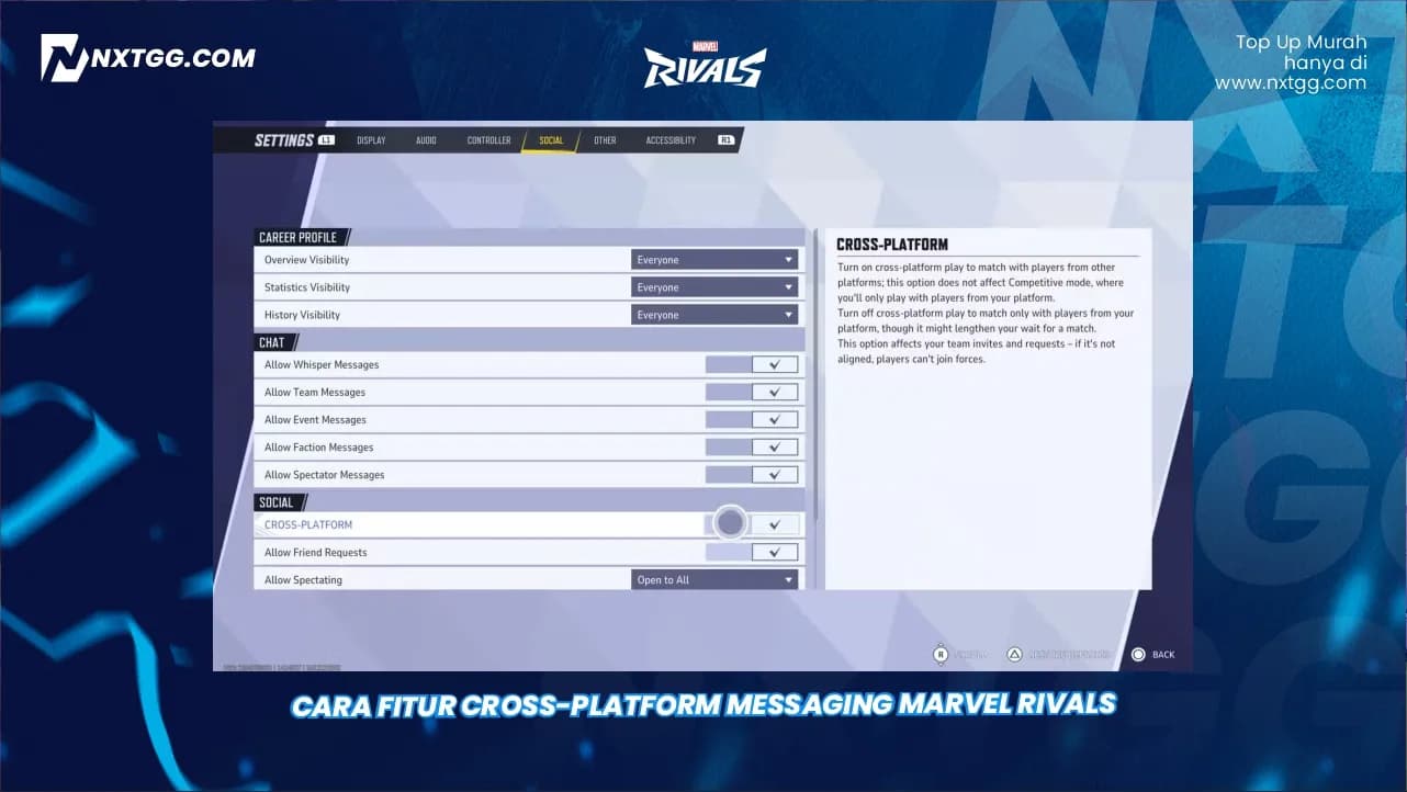 Cara Fitur Cross-Platform Messaging Marvel Rivals