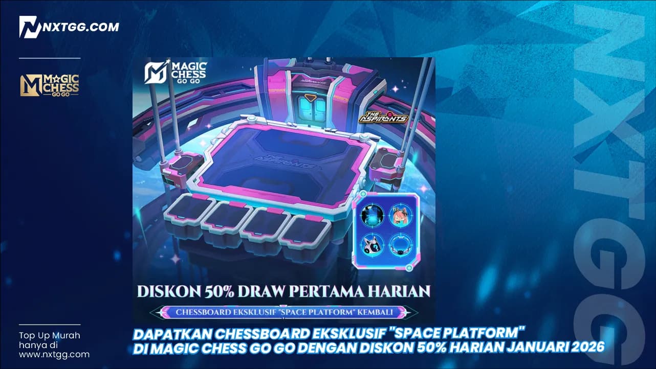 Dapatkan Chessboard Eksklusif "Space Platform" di Magic Chess Go Go dengan Diskon 50% Harian Januari 2026