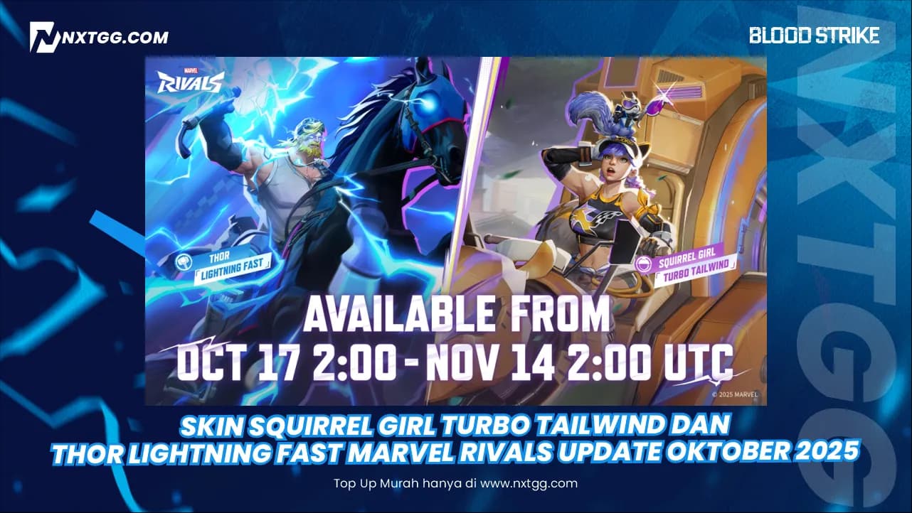 Skin Squirrel Girl Turbo Tailwind dan Thor Lightning Fast Marvel Rivals Update Oktober 2025