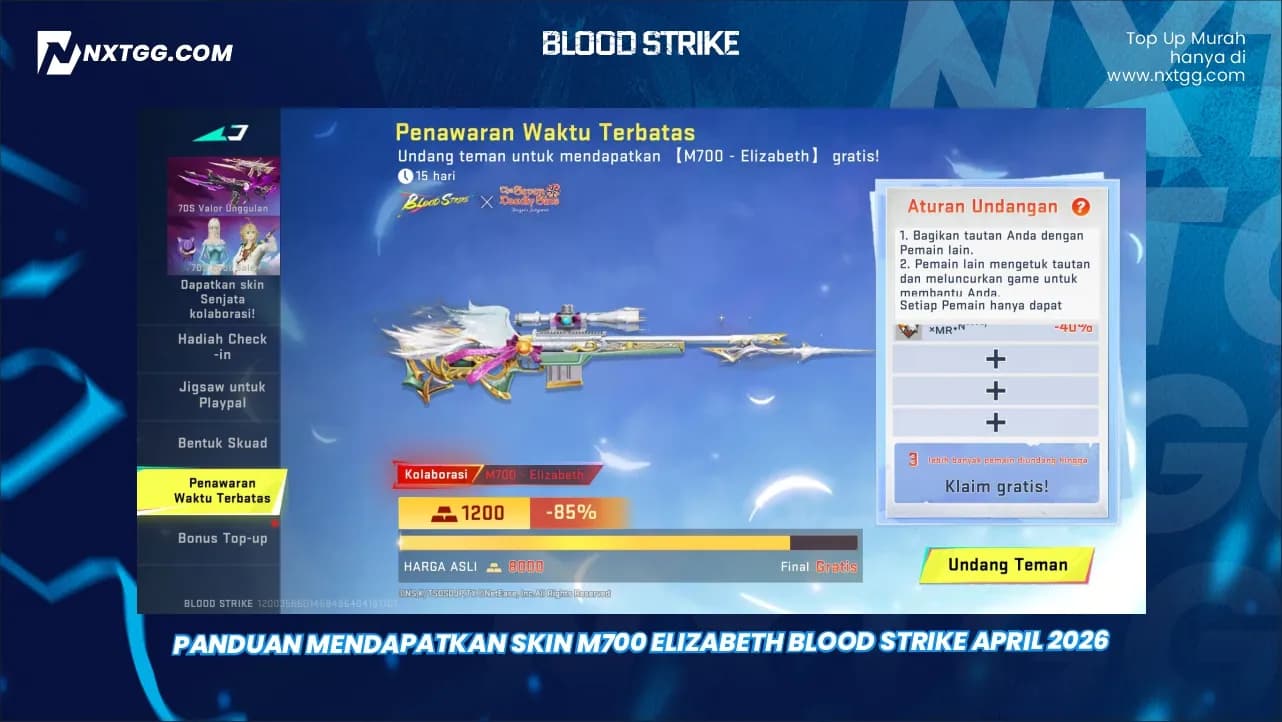 Panduan Mendapatkan Skin M700 Elizabeth Blood Strike April 2026