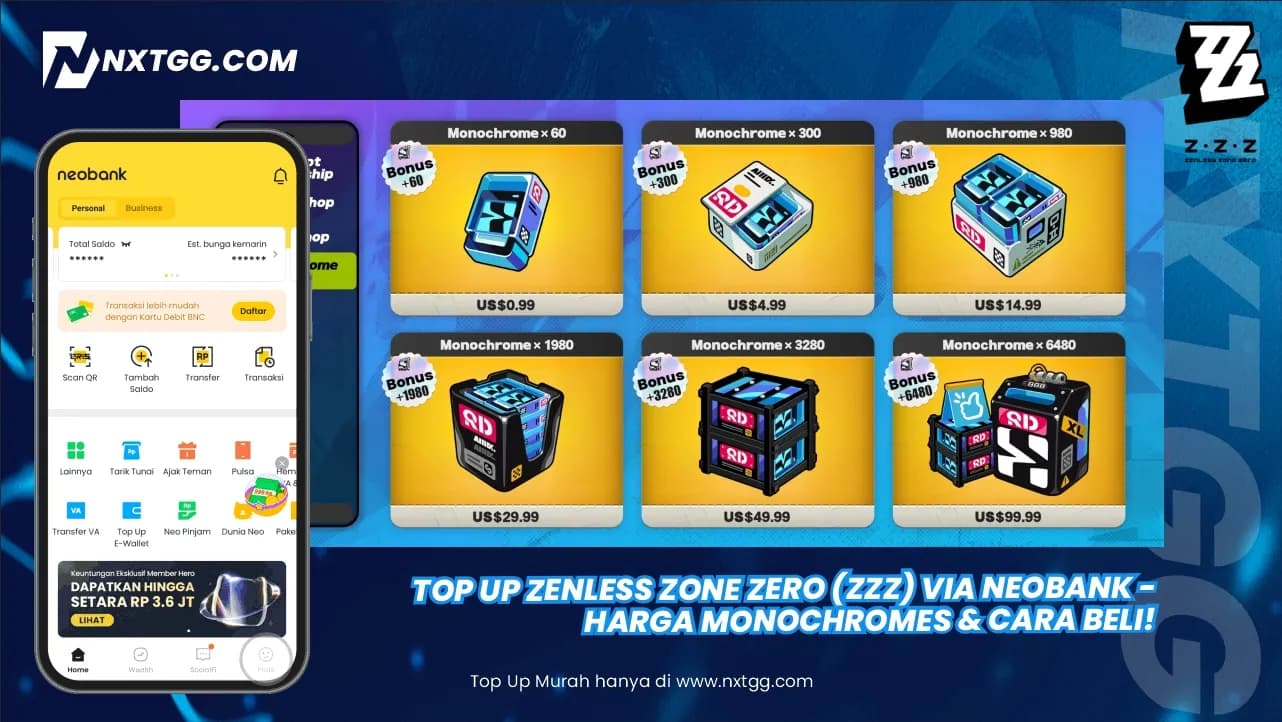 Top Up Zenless Zone Zero (ZZZ) via Neobank - Harga & Cara Beli!