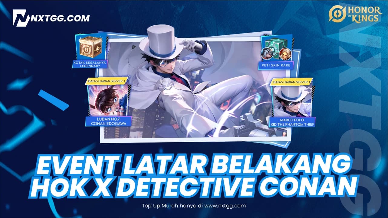 Event Latar Belakang HoK x Detective Conan: Rincian Hadiah, Biaya Pasti, dan Cara Borong Poin Detective!