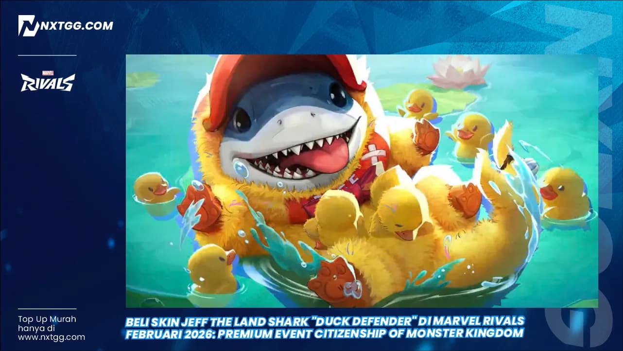 Beli Skin Jeff the Land Shark "Duck Defender" di Marvel Rivals Februari 2026: Premium Event Citizenship of Monster Kingdom