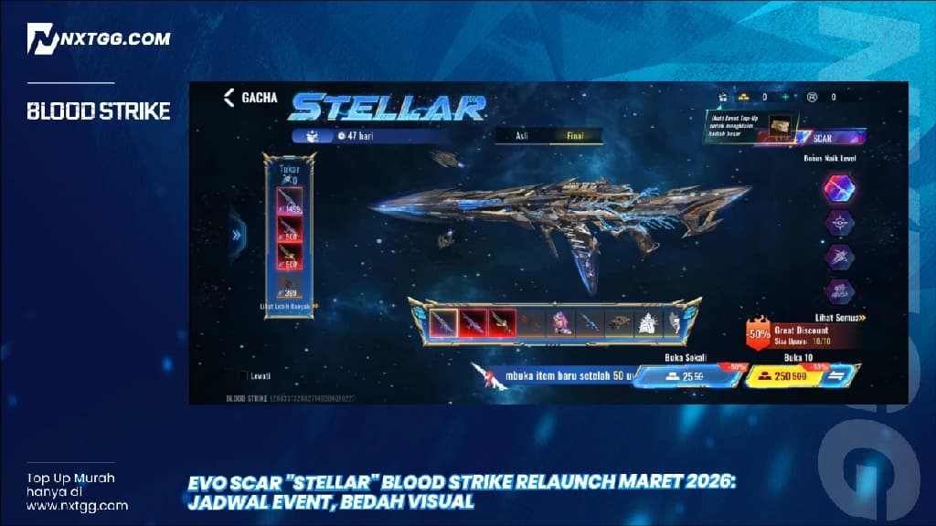 EVO SCAR "Stellar" Blood Strike Relaunch Maret 2026: Jadwal Event, Bedah Visual