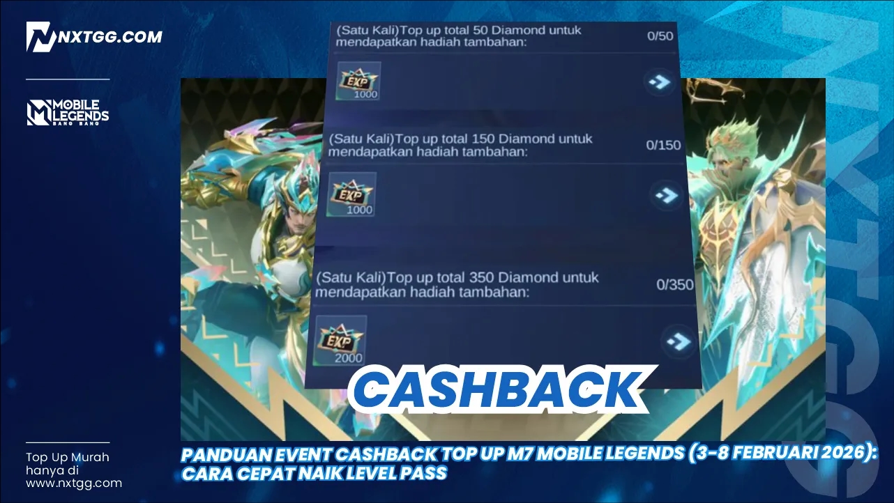 Panduan Event Cashback Top Up M7 Mobile Legends (3-8 Februari 2026): Cara Cepat Naik Level Pass