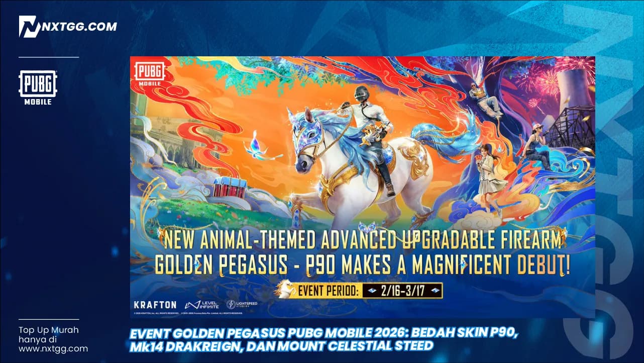 Event Golden Pegasus PUBG Mobile 2026: Bedah Skin P90, MK14 Drakreign, dan Mount Celestial Steed