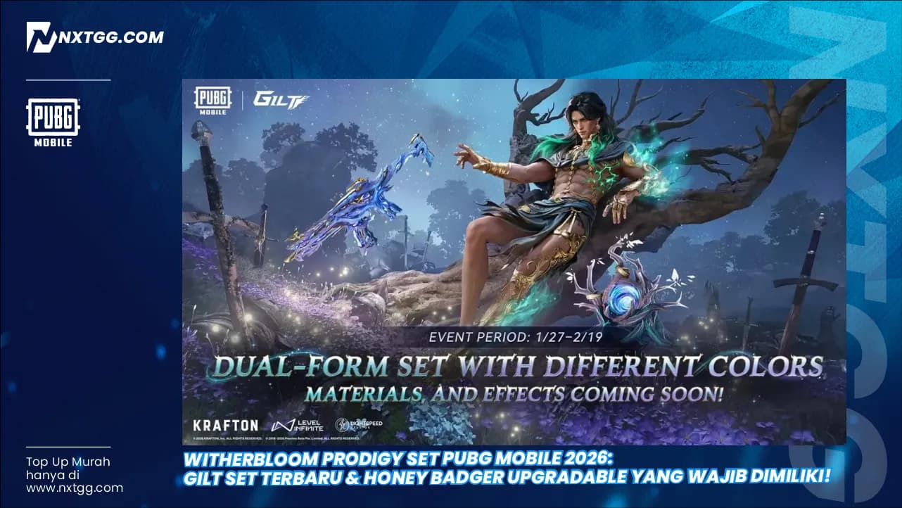 Witherbloom Prodigy Set PUBG MOBILE 2026: Gilt Set Terbaru & Honey Badger Upgradable yang Wajib Dimiliki!